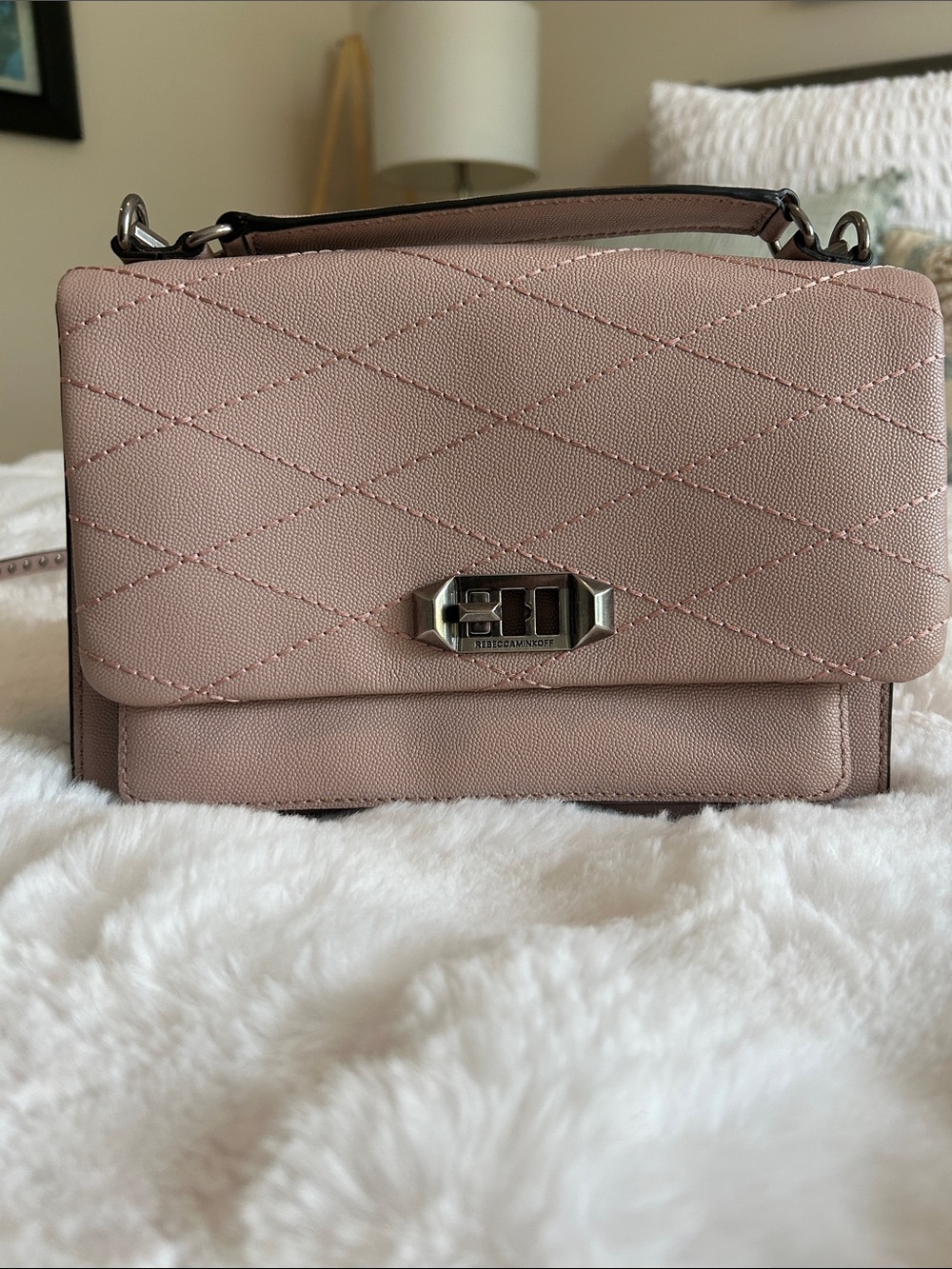 Rebecca Minkoff Quilted Crossbody Bag - Blush Pink